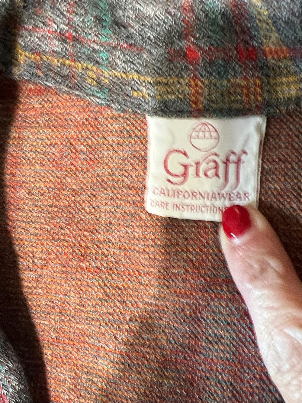 Vintage Graff California Ware Plaid A-Line Skirt Set in Multicolor Tweed - Picture 3 of 11